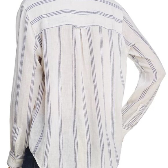 Rails Matea Flamenco Stripe Linen Blend Pockets Shirt Blouse Sz L/XL Sold Out - Picture 3 of 11